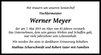 Anzeige von Werner Meyer von LZ