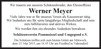 Anzeige von Werner Meyer von LZ